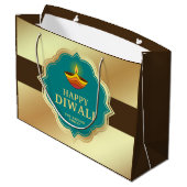 Personalisiertes Diwali Große Geschenktüte (Rückseite Schrägansicht)