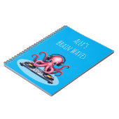 Personalisiertes DJ-Oktopus-Brain-Waves-Design Notizblock (Linke Seite)