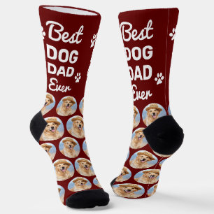 Personalisiertes DOG DAD Muster Haustier Foto Coll Socken