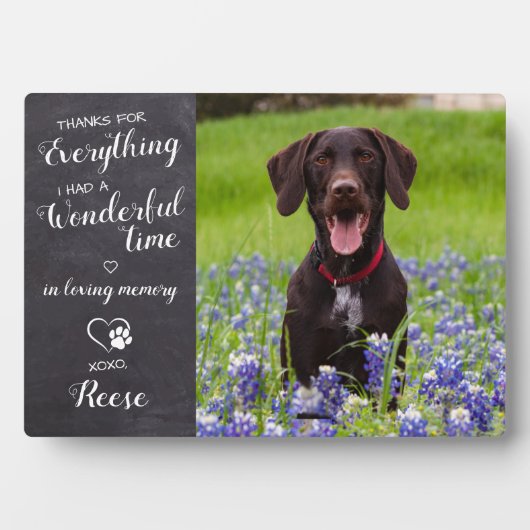 Personalisiertes Dog-Memorial für das Tier-Verlust Fotoplatte (Vorderseite)