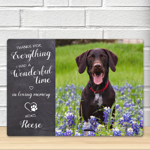 Personalisiertes Dog-Memorial für das Tier-Verlust Fotoplatte