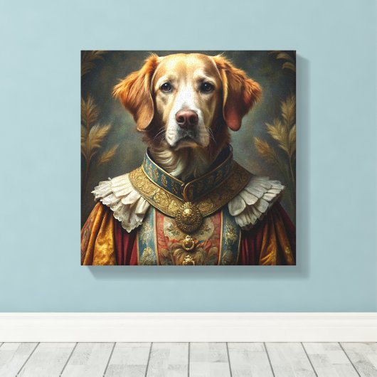 Personalisiertes Dog-Portrait: Ihr Hund als Ritter Leinwanddruck (Insitu (Holzboden))