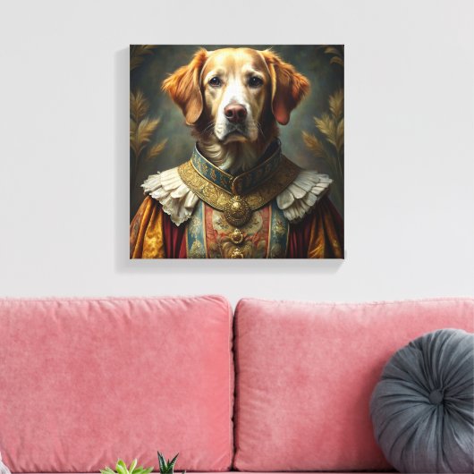 Personalisiertes Dog-Portrait: Ihr Hund als Ritter Leinwanddruck (Insitu (Wohnzimmer))