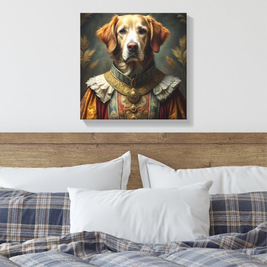 Personalisiertes Dog-Portrait: Ihr Hund als Ritter Leinwanddruck (Insitu (Schlafzimmer))
