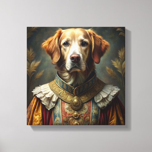 Personalisiertes Dog-Portrait: Ihr Hund als Ritter Leinwanddruck (Vorderseite)