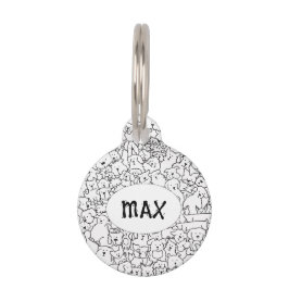 Personalisiertes Dog-Tag mit Doodle-Design Haustiermarke
