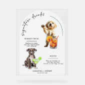 Personalisiertes Dog Wedding Bar Drink Menü Acrylschild (Vorderseite)