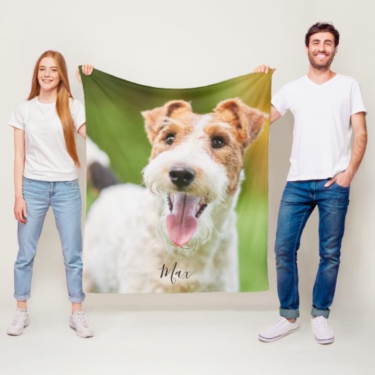 Personalisiertes Dog Wire Fox Terrier Foto Fleecedecke (Beispiel)