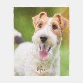 Personalisiertes Dog Wire Fox Terrier Foto Fleecedecke (Vorderseite)