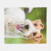 Personalisiertes Dog Wire Fox Terrier Foto Fleecedecke (Vorderseite (Horizontal))