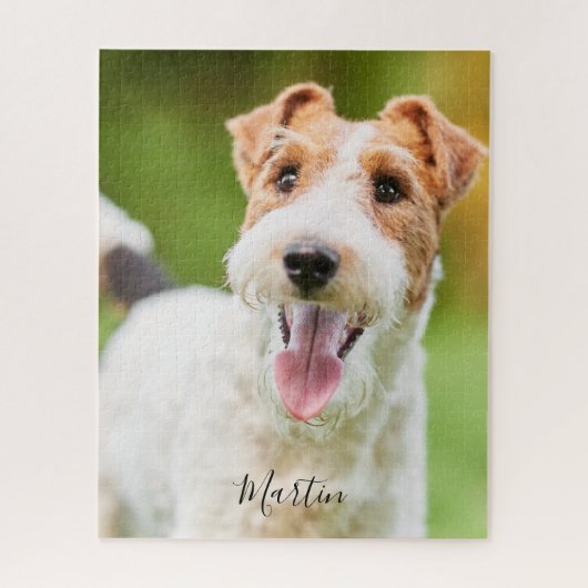 Personalisiertes Dog Wire Fox Terrier Foto Puzzle (Vertikal)