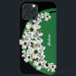 Personalisiertes Dogwood Blossom iPhone Case<br><div class="desc">Dress up your iPhone mit diesem hübschen Gehäuse,  das hübsche Dogwood-Blüten mit grün und schwarz bestickt. Sie werden es mit Ihrem Namen personalisieren,  bevor Sie es in Ihren Warenkorb legen.</div>