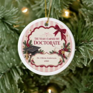 Personalisiertes Doktordiplom-Geschenk für Frauen Keramik Ornament