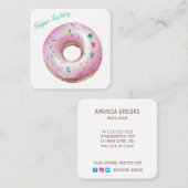 Personalisiertes Donut-Logo für die Bäckerei Quadratische Visitenkarte (Vorne/Hinten)