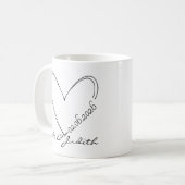 Personalisiertes Doodle-Herz-Hochzeit Kaffeetasse (Vorderseite Links)