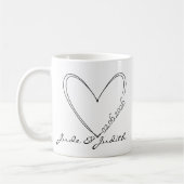 Personalisiertes Doodle-Herz-Hochzeit Kaffeetasse (Links)