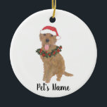 Personalisiertes Doodle (Roter Golden Apricot) Keramik Ornament<br><div class="desc">Machen Sie die schöne Liste in diesem Jahr mit einem personalisierten Ornament Ihrer Lieblings-kleine Elf!</div>