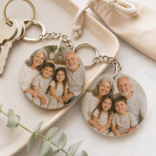 Personalisiertes doppelseitiges Familienfoto-Schlü Schlüsselanhänger