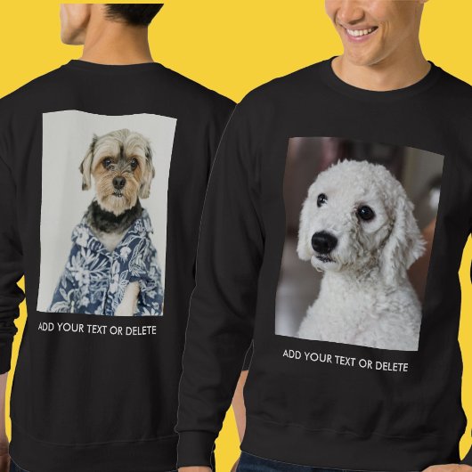 Personalisiertes doppelseitiges Foto-Text Sweatshirt