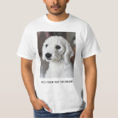 Personalisiertes doppelseitiges Foto-Text Weiß T-Shirt (Vorderseite)