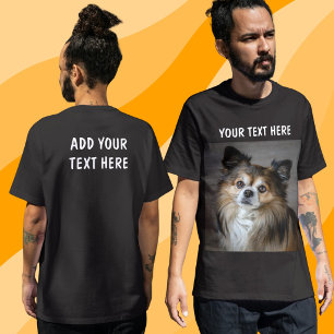 Personalisiertes doppelseitiges Foto und Text T-Shirt