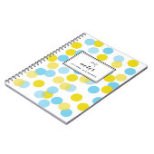 Personalisiertes Dots-Muster für Gelb und Blau Notizblock (Linke Seite)