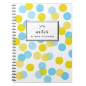 Personalisiertes Dots-Muster für Gelb und Blau Notizblock (Vorderseite)