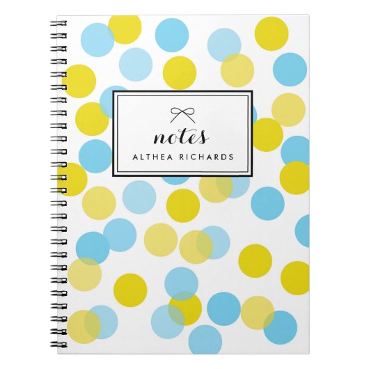 Personalisiertes Dots-Muster für Gelb und Blau Notizblock (Vorderseite)