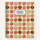 Personalisiertes Doughnut Muster Rezept Notebook Notizblock (Vorderseite)