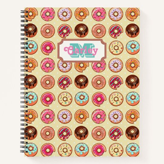 Personalisiertes Doughnut Muster Rezept Notebook Notizblock (Vorderseite)
