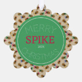 Personalisiertes Dracheninsektenmuster Ornament Karte (Rückseite)