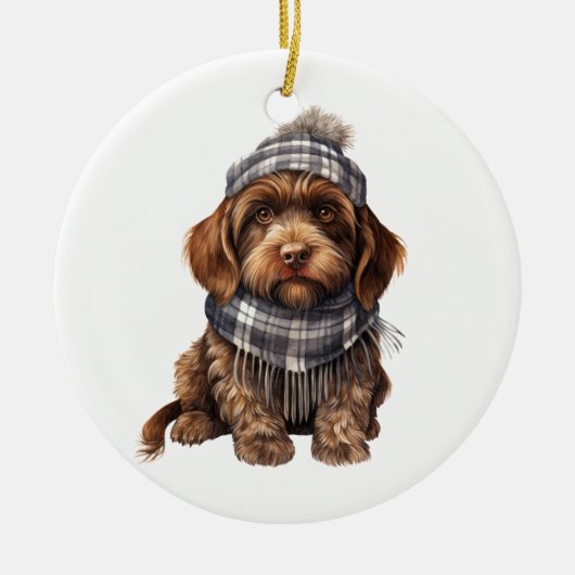 Personalisiertes Drahthaar Pointing Griffon Dog Keramik Ornament (Vorne)