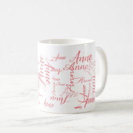 personalisiertes Drehbuch Rosa Namen Typografie Kaffeetasse
