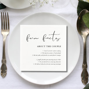 Personalisiertes Drehbuch Schwarz Weiß Hochzeit In Serviette