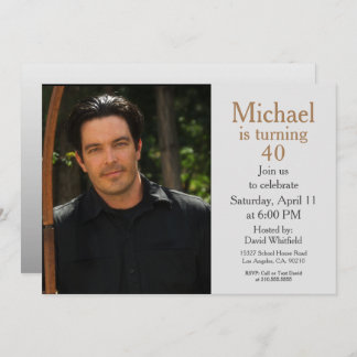 Personalisiertes Drehen 40 kundenspezifisches Foto Einladung