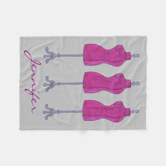 Personalisiertes Dressform Modedesign Mannequin Fleecedecke (Vorderseite (Horizontal))
