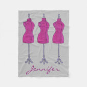 Personalisiertes Dressform Modedesign Mannequin Fleecedecke (Vorderseite)