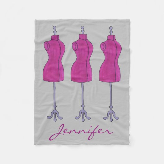 Personalisiertes Dressform Modedesign Mannequin Fleecedecke (Vorderseite)