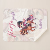 Personalisiertes Dressurreiter Pferdchen Sherpadecke (Vorderseite (Horizontal))