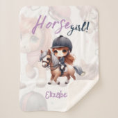 Personalisiertes Dressurreiter Pferdchen Sherpadecke (Vorderseite)