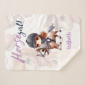 Personalisiertes Dressurreiter Pferdchen Sherpadecke (Vorderseite (Horizontal))