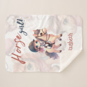 Personalisiertes Dressurreiter Pferdchen Sherpadecke (Vorderseite (Horizontal))