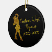 Personalisiertes Drill-Team | Schwarz und Gold Keramik Ornament (Links)