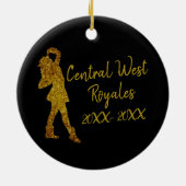 Personalisiertes Drill-Team | Schwarz und Gold Keramik Ornament (Hinten)