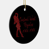 Personalisiertes Drill-Team | Schwarz und Rot Keramik Ornament (Rechts)