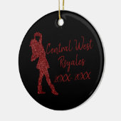 Personalisiertes Drill-Team | Schwarz und Rot Keramik Ornament (Links)