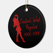 Personalisiertes Drill-Team | Schwarze und rote Ke Keramik Ornament (Links)