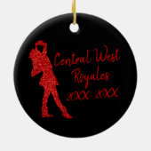 Personalisiertes Drill-Team | Schwarze und rote Ke Keramik Ornament (Hinten)