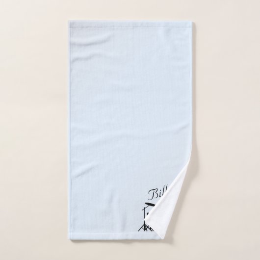 Personalisiertes Drums Music Design Blau Badhandtuch Set (Handtuch)