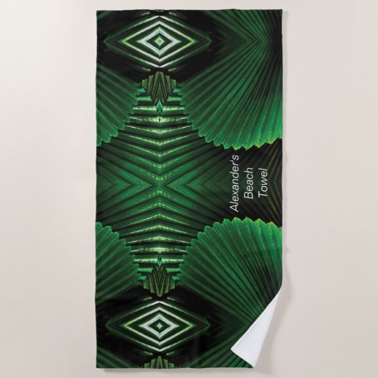 Personalisiertes Dschungelleebdesign Strandtuch (Vorderseite)